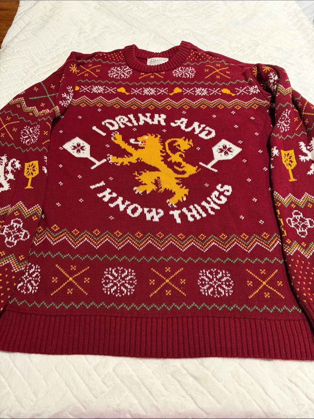 Men’s Game Of Thrones I Drink And I Know Things Sweater size XXL